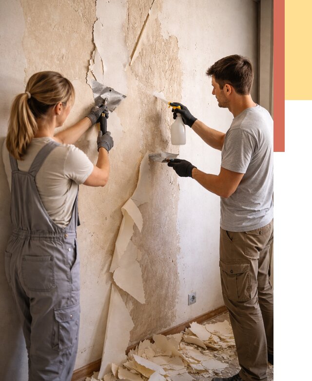 Снятие старых обоев в Медногорске от 5340 руб. под ключ недорого | ОТДЕЛОЧНИК-Мдн