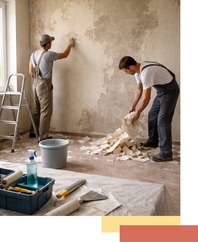 Снятие старых обоев в Медногорске быстро и качественно