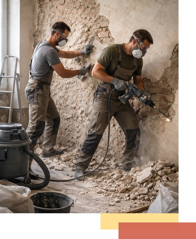 Демонтаж штукатурки со стен в Медногорске быстро и аккуратно