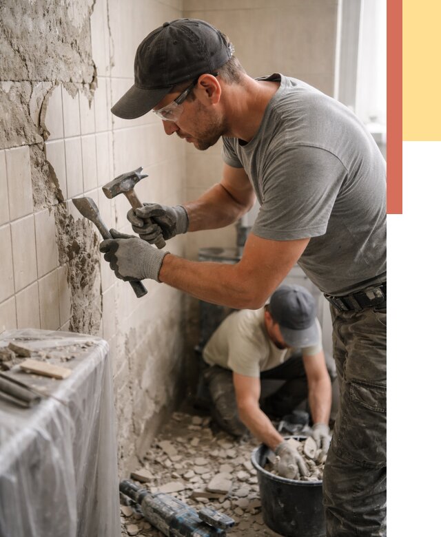 Демонтаж плитки со стен в Медногорске от 865 руб. — быстро и недорого | ОТДЕЛОЧНИК-Мдн