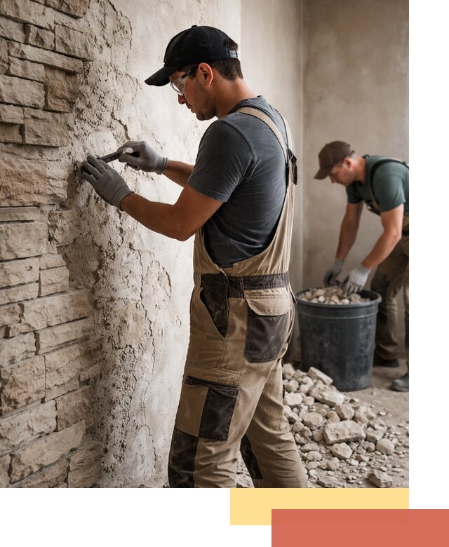 Демонтаж декоративного камня в Медногорске профессионально и безопасно