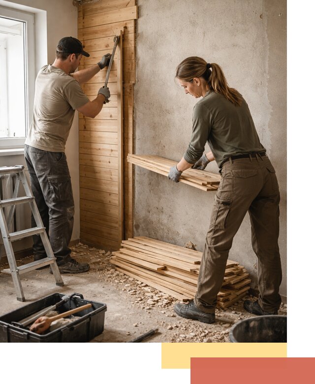 Демонтаж вагонки со стен в Медногорске — профессиональный демонтаж