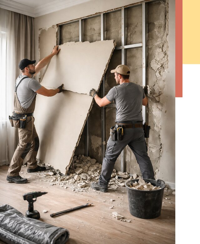 Демонтаж гипсокартона со стен в Медногорске от 356 руб. — услуги демонтажа | ОТДЕЛОЧНИК-Мдн