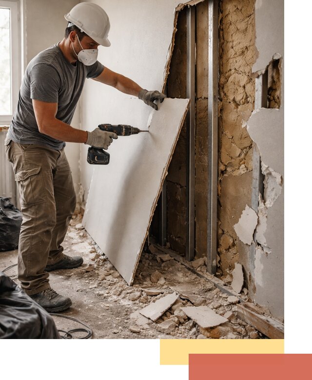 Демонтаж гипсокартона со стен в Медногорске качественно и быстро