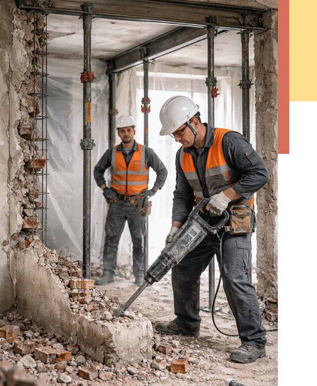 Снос несущих стен в Медногорске от 10426 руб. — демонтаж несущей стены под ключ | ОТДЕЛОЧНИК-Мдн