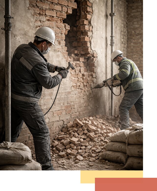 Демонтаж кирпичных стен в Медногорске быстро и безопасно