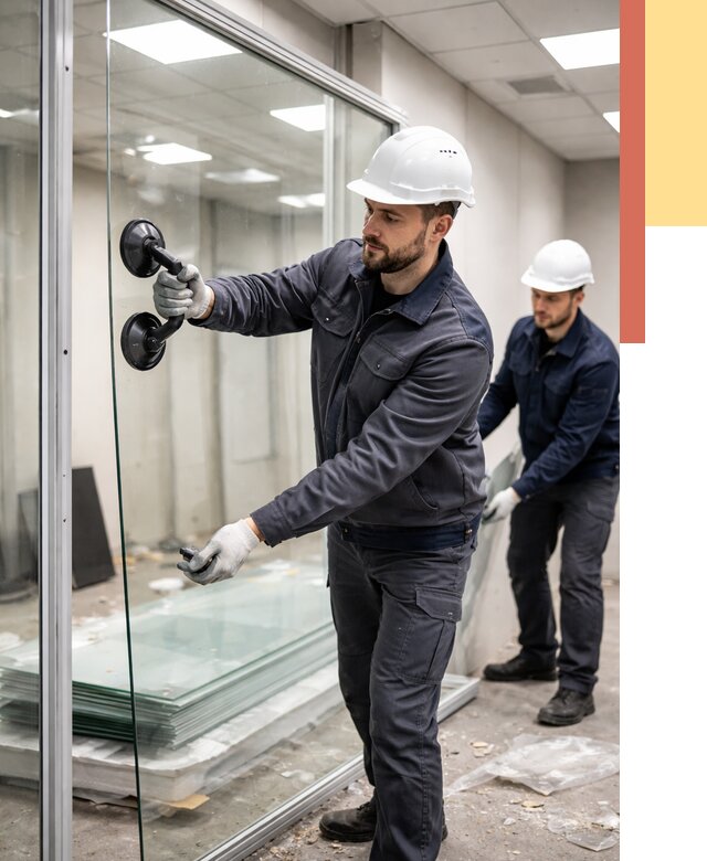 Демонтаж стеклянных перегородок в Медногорске от 3255 руб. — быстро и недорого | ОТДЕЛОЧНИК-Мдн