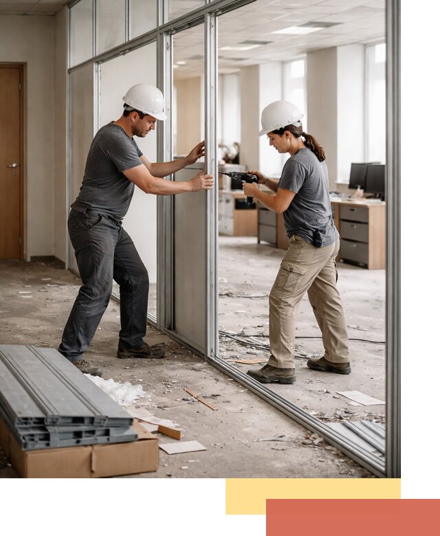 Демонтаж алюминиевых перегородок в Медногорске быстро и аккуратно