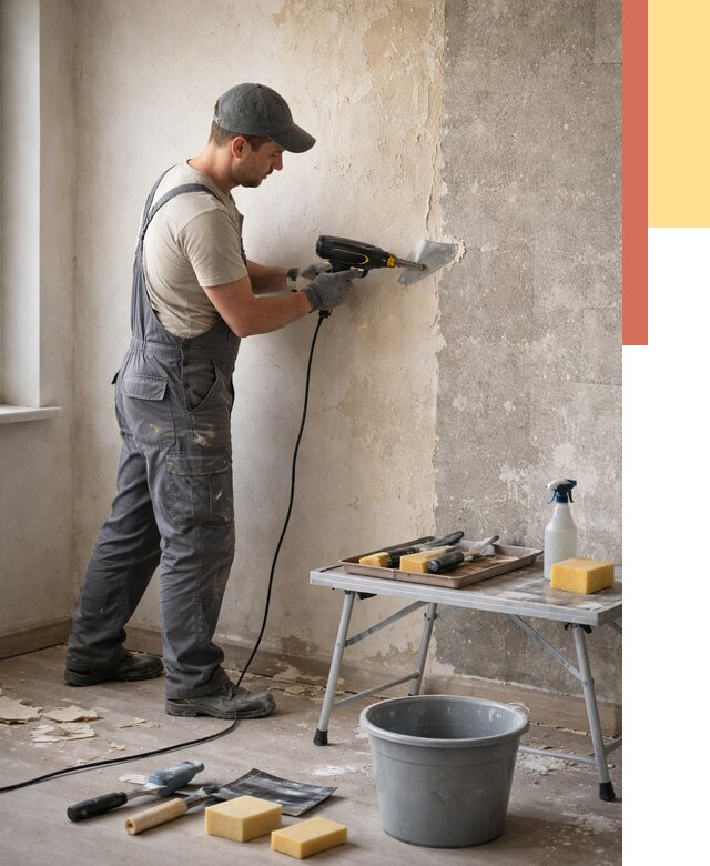 Очистка стен от клея в Медногорске от 1882 руб. — снятие и удаление клея со стен | ОТДЕЛОЧНИК-Мдн