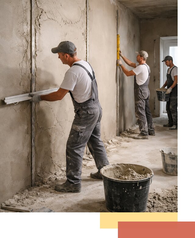 Штукатурка стен по маякам в Медногорске — точная и ровная поверхность