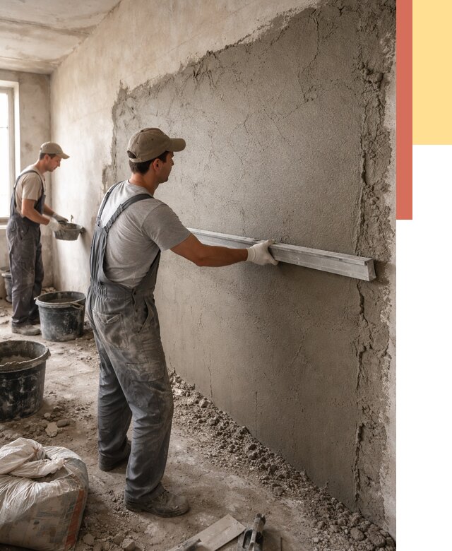 Цементная штукатурка стен в Медногорске от 4577 руб/м2 — быстро и недорого | ОТДЕЛОЧНИК-Мдн