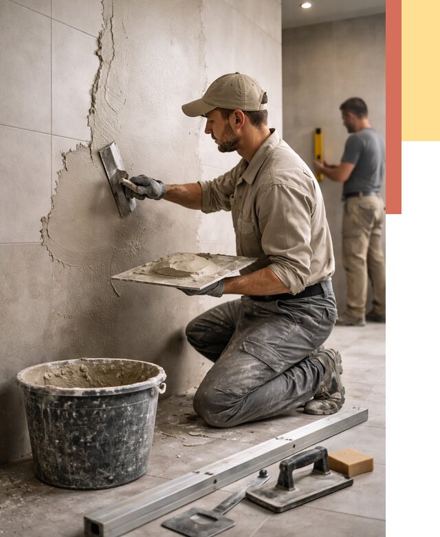 Штукатурка стен в ванной в Медногорске от 4577 руб./м² — выравнивание под ключ | ОТДЕЛОЧНИК-Мдн