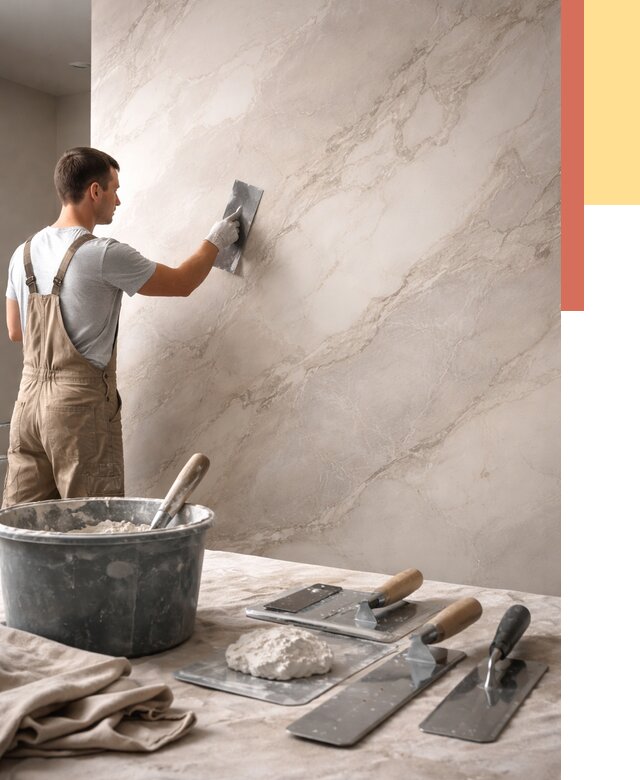 Декоративная штукатурка под мрамор в Медногорске от 2848 руб./м² — быстро и недорого | ОТДЕЛОЧНИК-Мдн