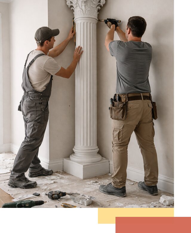 Установка декоративных колонн в Медногорске под ключ