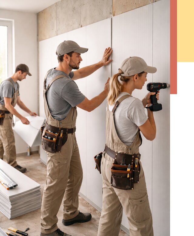 Монтаж ПВХ панелей на стены в Медногорске от 458 руб/м2 — быстро и недорого | ОТДЕЛОЧНИК-Мдн