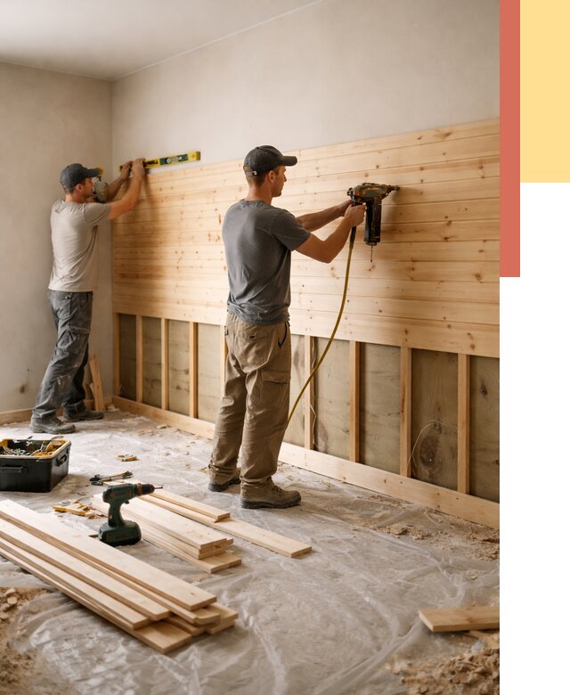 Монтаж деревянной вагонки на стены в Медногорске от 7629 руб. | Услуги монтажа вагонки | ОТДЕЛОЧНИК-Мдн