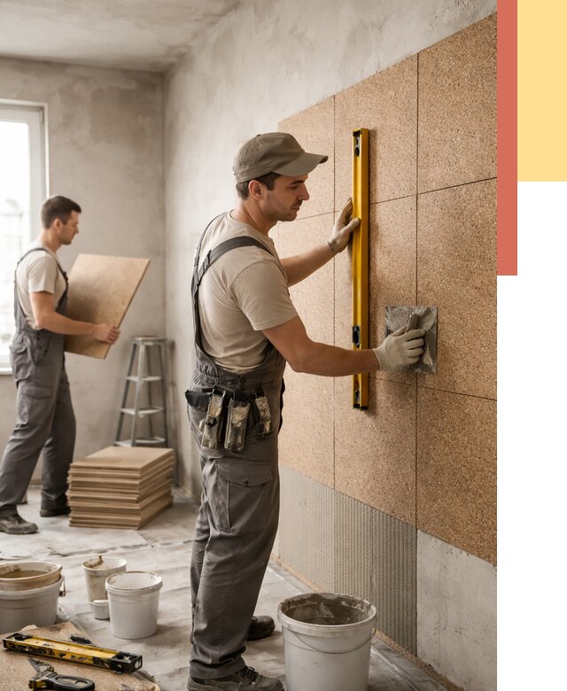 Монтаж пробковых панелей на стены в Медногорске от 3560 руб. — ОТДЕЛОЧНИК-Мдн