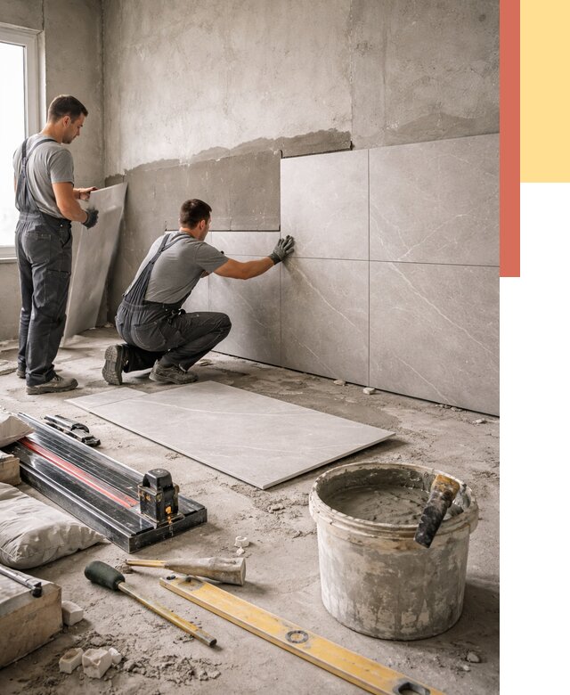 Облицовка стен керамогранитом в Медногорске от 4272 руб./м² — услуги под ключ | ОТДЕЛОЧНИК-Мдн