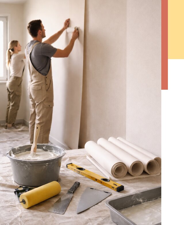 Поклейка бумажных обоев в Медногорске от 5595 руб./м2 — быстро и недорого | ОТДЕЛОЧНИК-Мдн