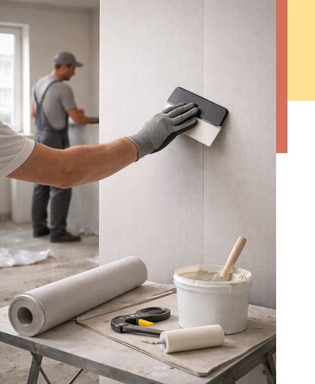 Поклейка обоев под покраску в Медногорске от 3560 руб. за м2 | ОТДЕЛОЧНИК-Мдн