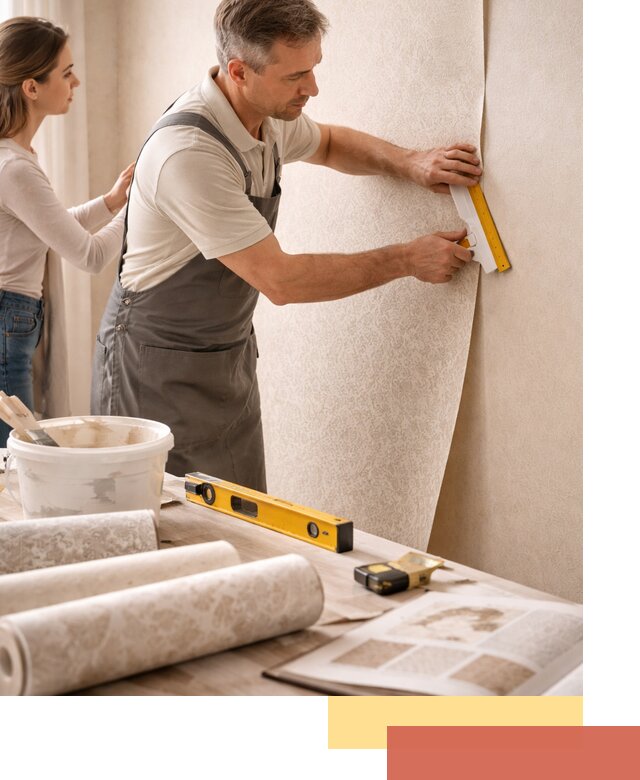 Поклейка обоев с подбором рисунка в Медногорске