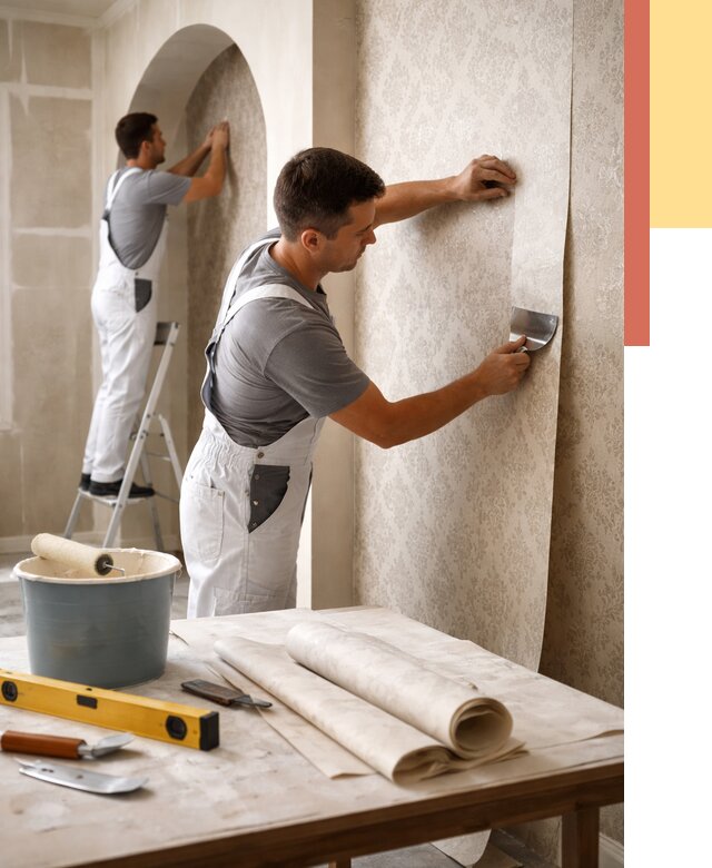 Поклейка обоев на сложные стены в Медногорске от 2848 руб. под ключ | ОТДЕЛОЧНИК-Мдн