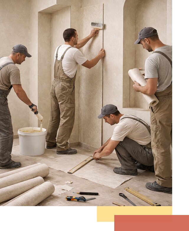 Поклейка обоев на сложные стены и неровные поверхности в Медногорске