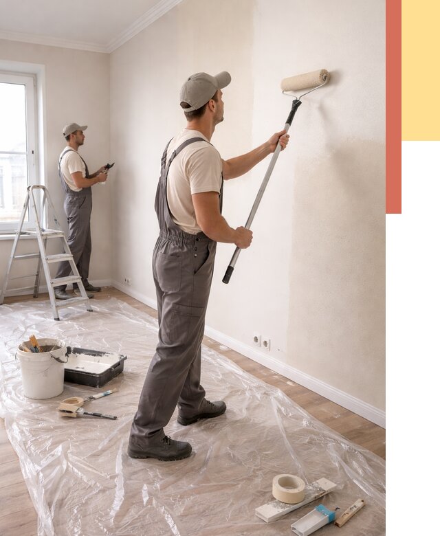 Покраска стен акриловой краской в Медногорске от 3560 руб./м² — быстро и недорого | ОТДЕЛОЧНИК-Мдн