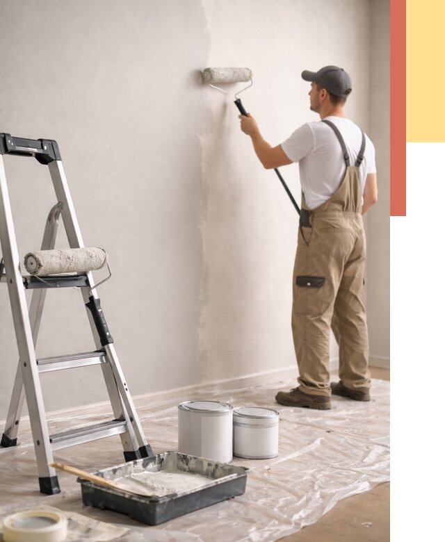 Покраска стен латексной краской в Медногорске от 4577 руб. за м2 | ОТДЕЛОЧНИК-Мдн