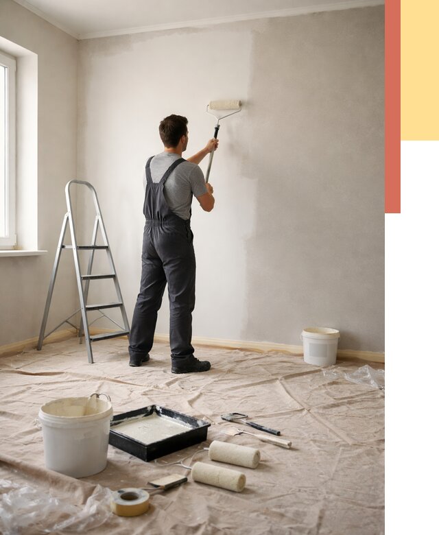 Покраска стен моющейся краской в Медногорске от 356 руб./м² — быстро и недорого | ОТДЕЛОЧНИК-Мдн