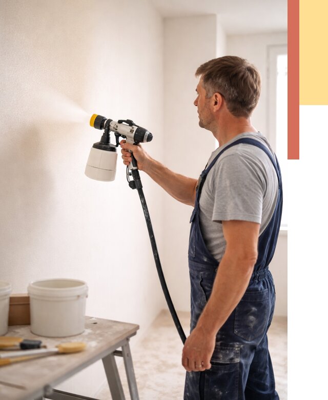 Покраска стен краскопультом в Медногорске от 7629 руб. — механизированная покраска | ОТДЕЛОЧНИК-Мдн