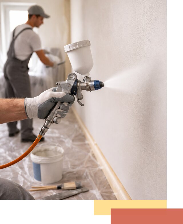 Покраска стен краскопультом в Медногорске быстро и качественно