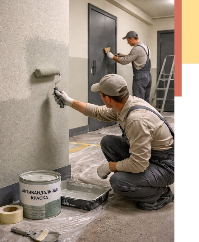 Покраска стен антивандальной краской в Медногорске от 4577 руб./м² под ключ | ОТДЕЛОЧНИК-Мдн