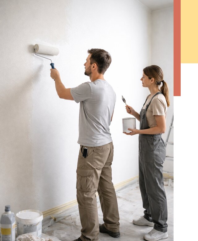 Окраска стен по стеклохолсту в Медногорске от 4577 руб/м² под ключ | ОТДЕЛОЧНИК-Мдн