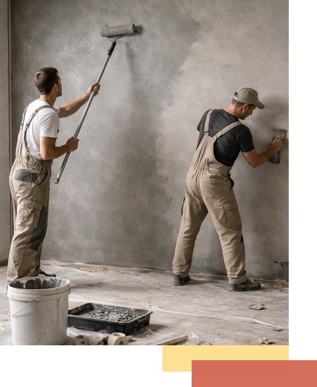 Покраска стен под бетон в Медногорске профессионально и недорого