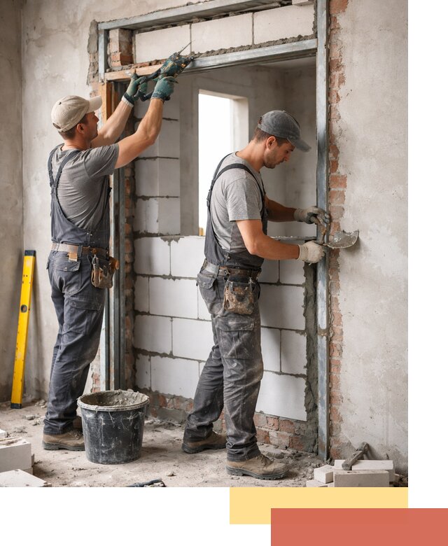 Закладка дверного проема под ключ в Медногорске: демонтаж, монтаж, отделка