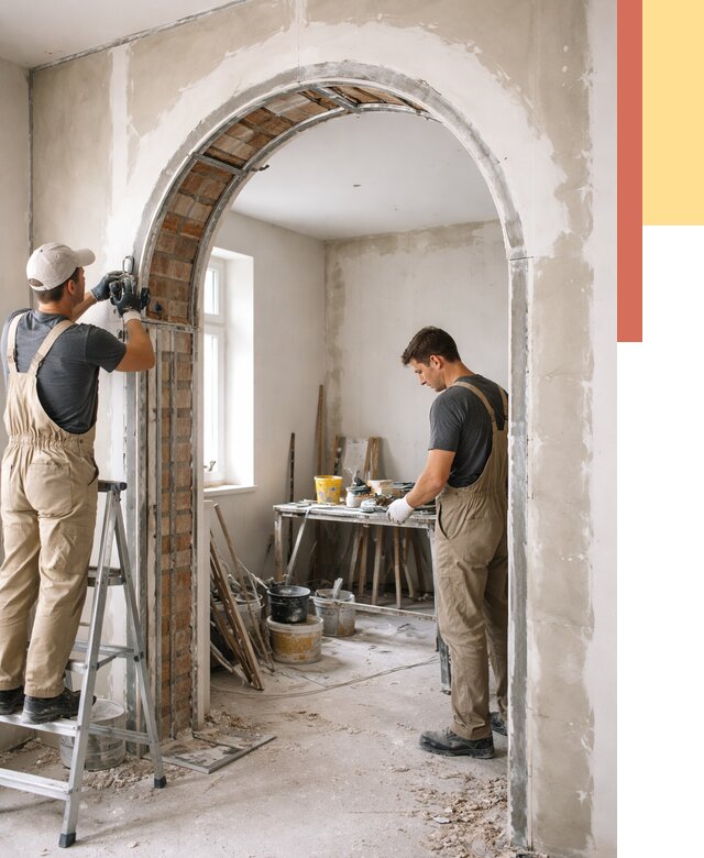 Устройство арочного проема в Медногорске от 9663 руб. под ключ — быстро и недорого | ОТДЕЛОЧНИК-Мдн