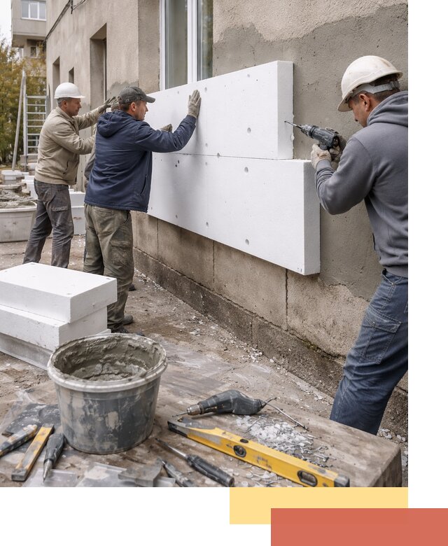 Утепление наружных стен пенопластом в Медногорске