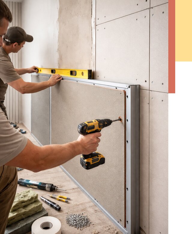 Шумоизоляция стен панелями ЗИПС в Медногорске от 2238 руб./м² под ключ | ОТДЕЛОЧНИК-Мдн