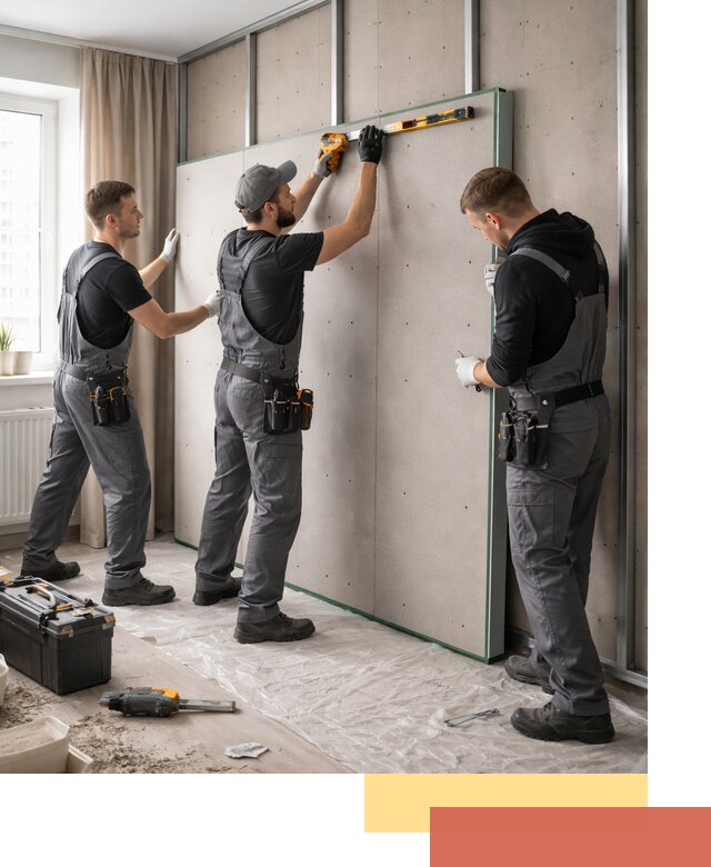 Шумоизоляция стен панелями ЗИПС в Медногорске для жилых и коммерческих помещений