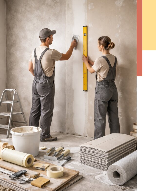 Отделка стен в Медногорске от 1526 руб/м² — недорого, быстро, под ключ | ОТДЕЛОЧНИК-Мдн