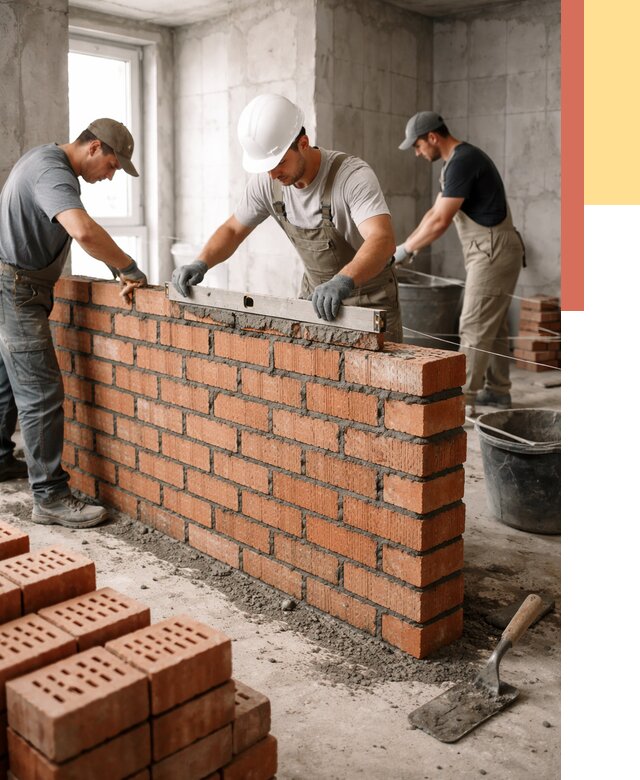 Кладка перегородок из кирпича в Медногорске от 3560 руб. за м² | ОТДЕЛОЧНИК-Мдн