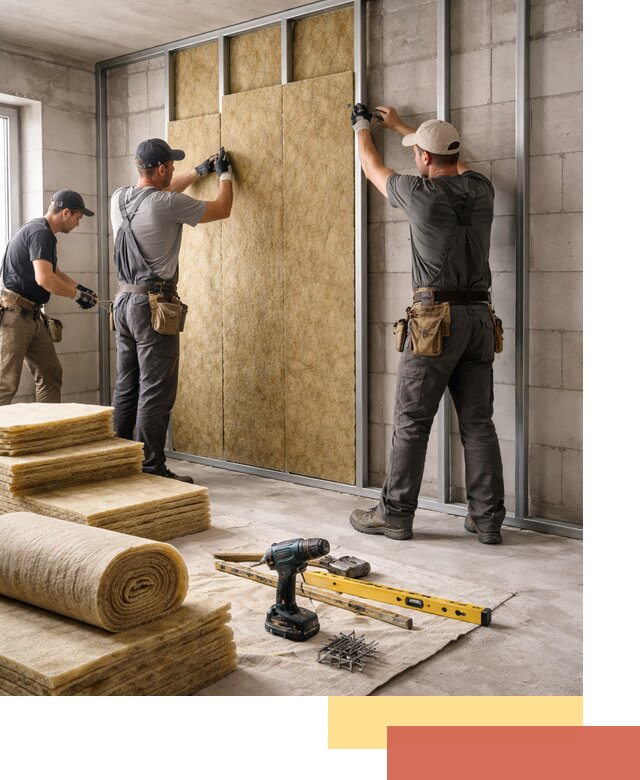 Шумоизоляция перегородок из блоков в Медногорске — монтаж и защита шумоизоляцией