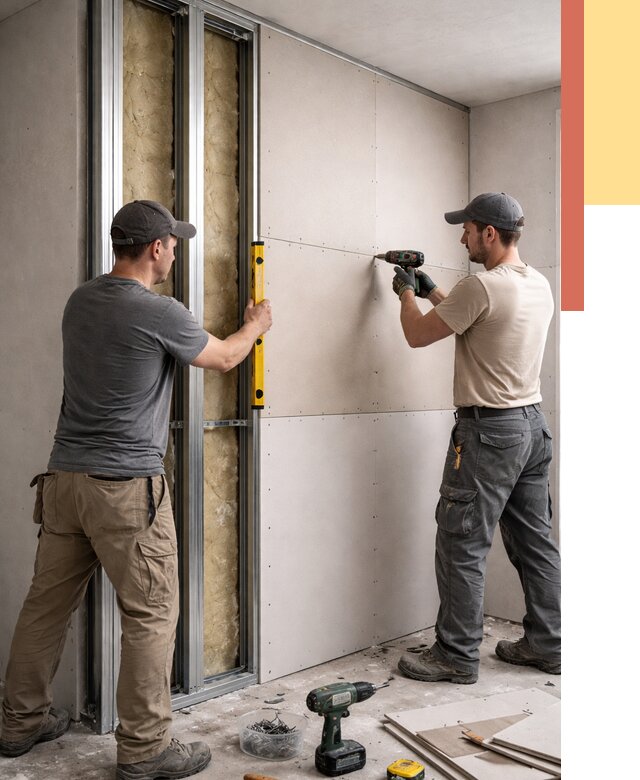 Монтаж двухслойной перегородки из гипсокартона в Медногорске от 1475 руб. | ОТДЕЛОЧНИК-Мдн