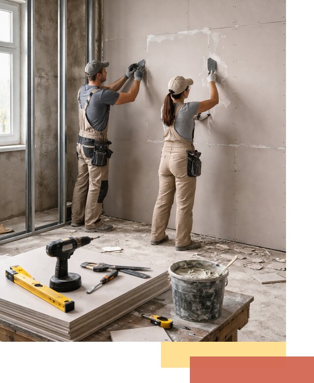 Монтаж двухслойной перегородки из гипсокартона в Медногорске