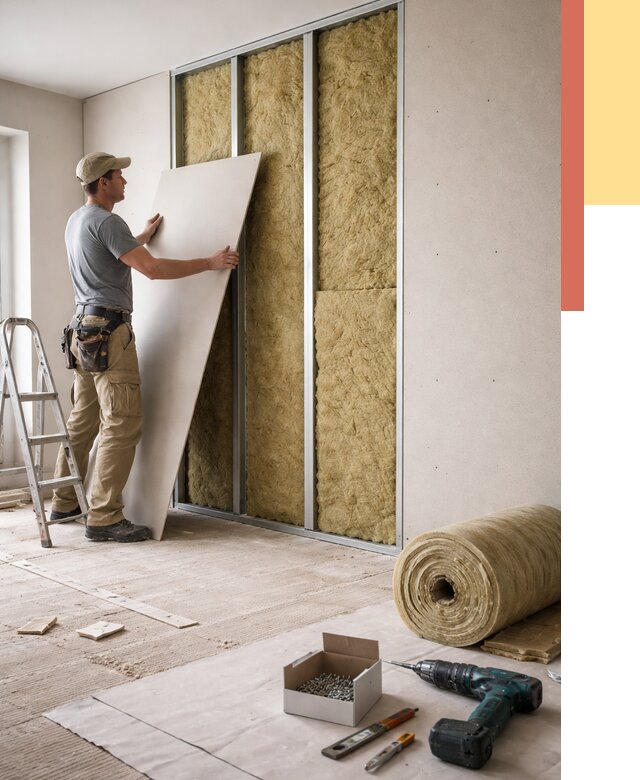 Перегородка из гипсокартона с шумоизоляцией в Медногорске от 3174 руб. | ОТДЕЛОЧНИК-Мдн