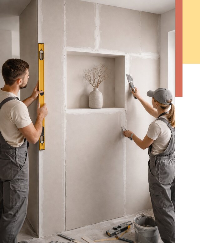 Перегородка из гипсокартона с нишей в Медногорске от 3306 руб. под ключ | ОТДЕЛОЧНИК-Мдн