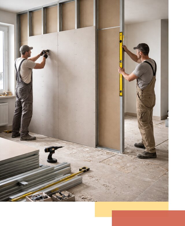 Зонирующая перегородка из гипсокартона под ключ в Медногорске