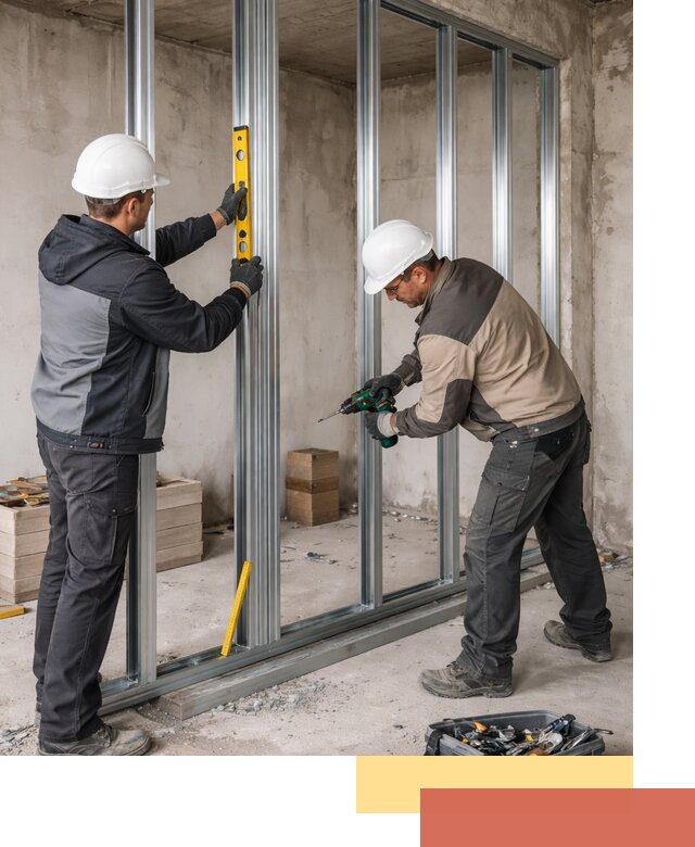 Монтаж каркаса перегородки из профиля в Медногорске