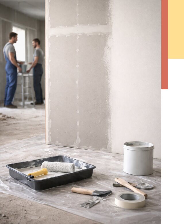 Покраска перегородок из гипсокартона в Медногорске от 4577 руб. под ключ | ОТДЕЛОЧНИК-Мдн